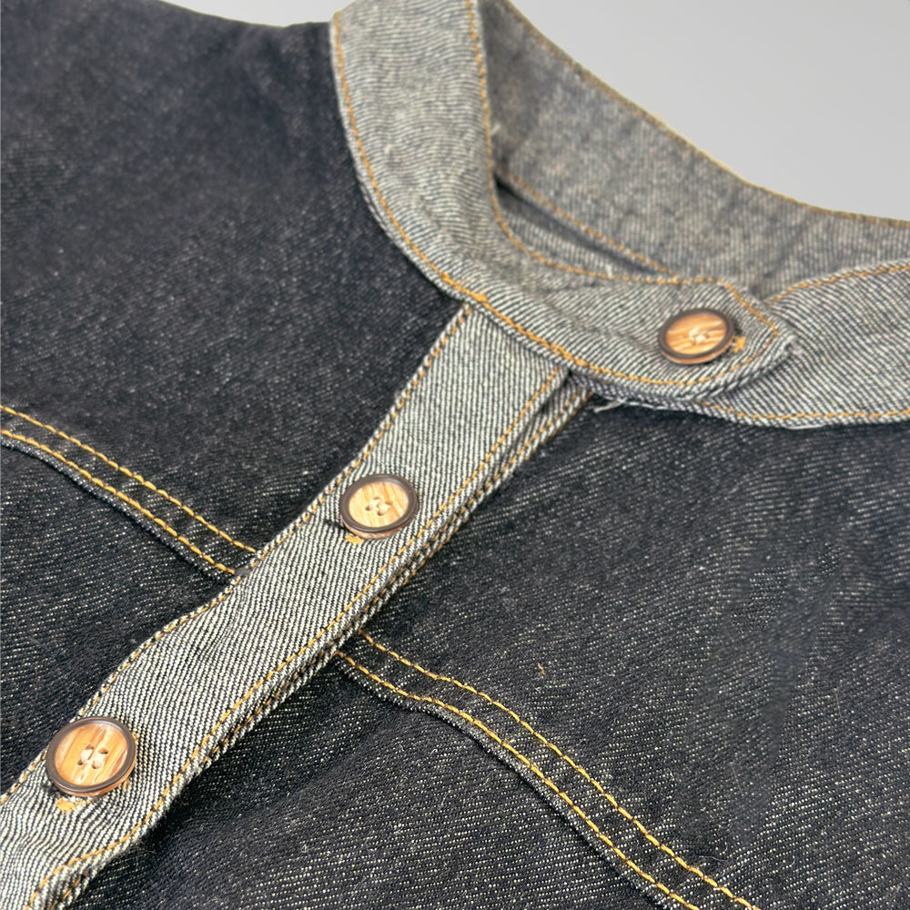 No Collar Denim Jacket